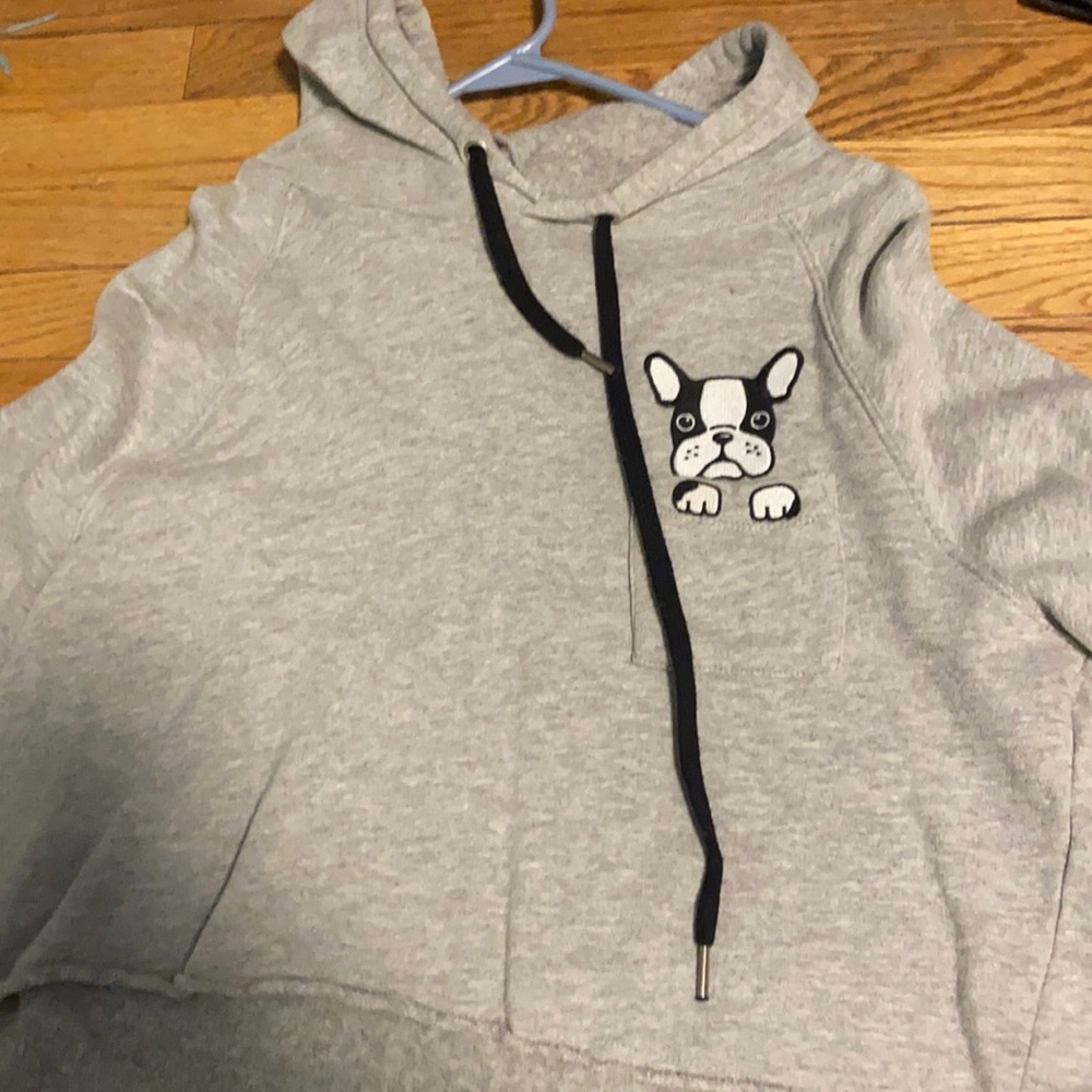 long sleeve cropped dog shirt